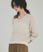 ミックスカラードライコットンニット