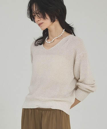 ミックスカラードライコットンニット