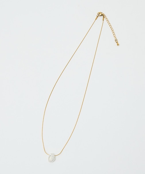 【ステンレス】バロックパールチャームネックレス