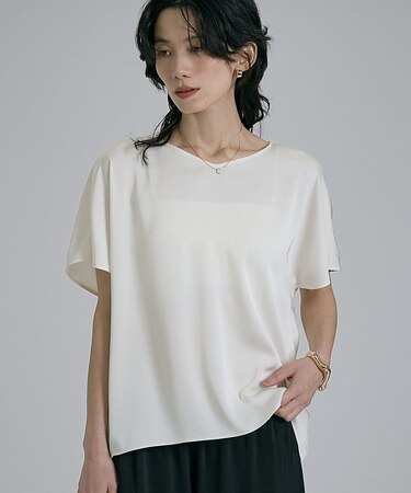 【接触冷感＆吸水速乾】クールサテンブラウス/セットアップ対応