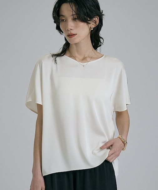 【接触冷感＆吸水速乾】クールサテンブラウス/セットアップ対応