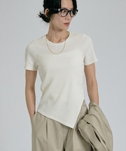 【大人ラメ×スリット】ラメテレコTシャツ