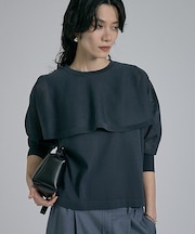 【ケープ×タンクの2WAY仕様】シアーケープニット