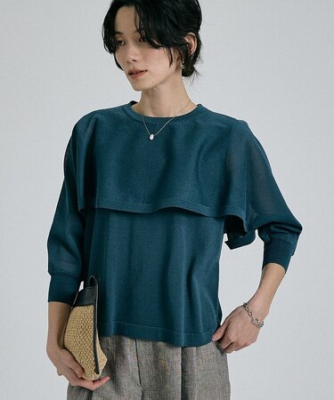 【ケープ×タンクの2WAY仕様】シアーケープニット