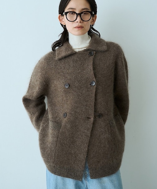 モヘアニットコート