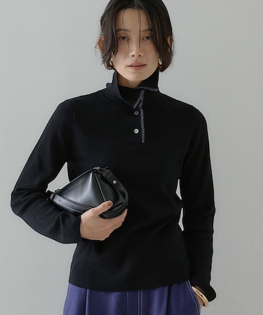 【アンサンブル可能】フェザートリミングニットプルオーバー