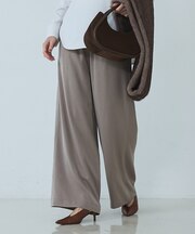 【セットアップ対応】ピーチサテンワイドパンツ