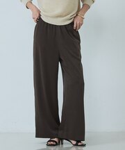 【セットアップ対応】ピーチサテンワイドパンツ