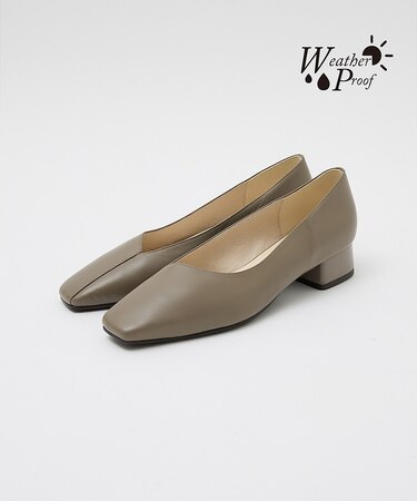 撥水レザーパンプス