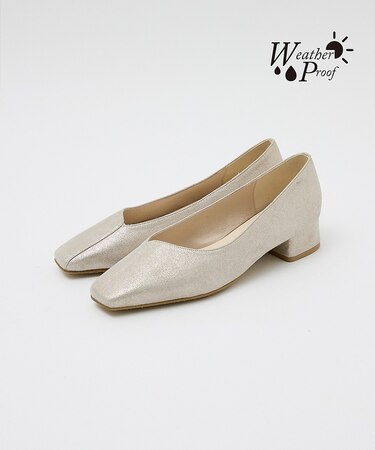 撥水レザーパンプス
