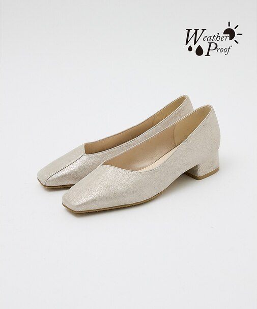 撥水レザーパンプス