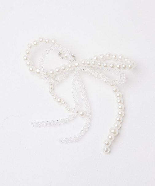 リボンチャーム（パール×ビーズ）