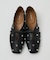 スタッズ付き ソフトレザーフラットパンプス
