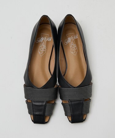 【シルクネクタイ生地使用】グルカモチーフ フラットパンプス