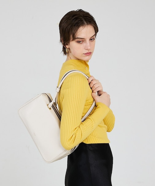 Raffy/レザースクエアボストン