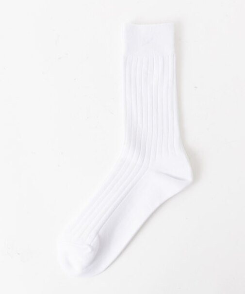 【定番】無地 リブ カラーソックス