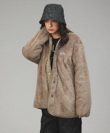 【KELTY / ケルティ】別注 ノーカラー フリース ボア オーバーサイズ ブ