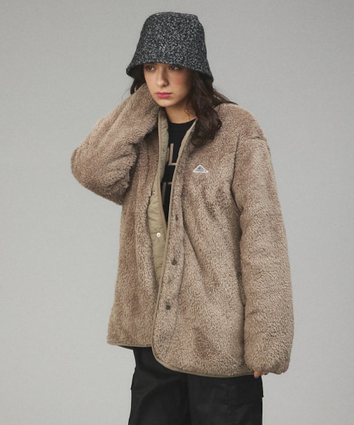 【KELTY / ケルティ】別注 ノーカラー フリース ボア オーバーサイズ ブ