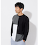 ポンチ パネル 切替 長袖 Tシャツ