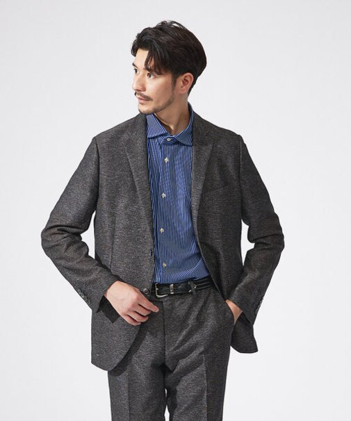 【セットアップ対応/FLEX JACKET】カラミ織り ストレッチ メッシュジャ