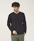 【Vネック】ポンチ 長袖 Tシャツ
