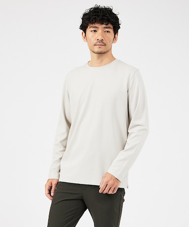 【クルーネック】ポンチ 長袖 Tシャツ