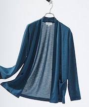 【定番/シアー素材】ストレッチ カノコ ワンボタン カーディガン