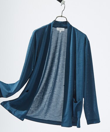 【定番/シアー素材】ストレッチ カノコ ワンボタン カーディガン