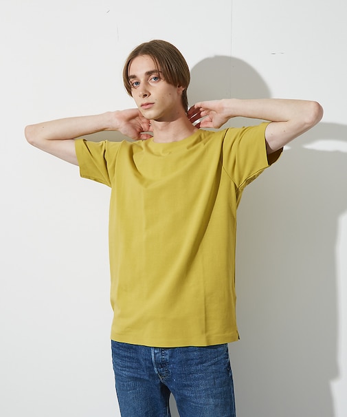 【ノンストレス】定番 / COTTON LYCRA 圧着 クルーネック 半袖 T