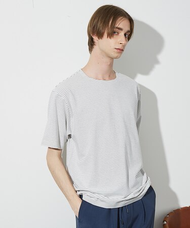 【ノンストレス】定番 / COTTON LYCRA 圧着 クルーネック 半袖 T