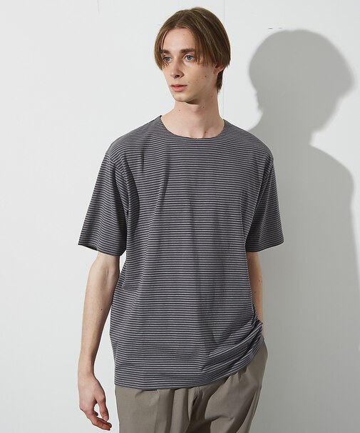 【ノンストレス】定番 / COTTON LYCRA 圧着 クルーネック 半袖 T