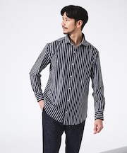 【FLEX SHIRTS】マルチストレッチ シャンブレー ストライプ シャツ
