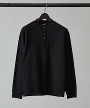【ヘンリーネック】ポンチ 長袖 Tシャツ
