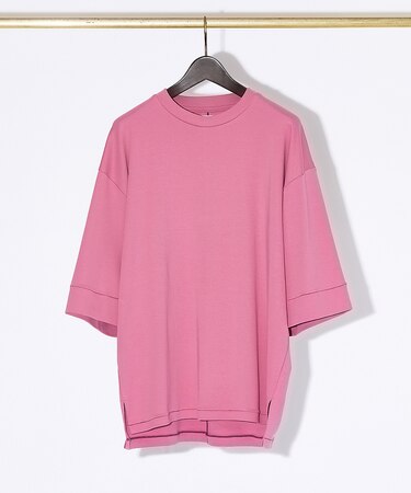 【定番】ドロップショルダー 五分袖 メローロック Tシャツ