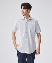 【FLEX SHIRTS】接触冷感 ペンストライプ　半袖シャツ