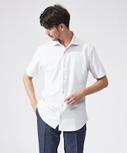 【FLEX SHIRTS】接触冷感 ペンストライプ　半袖シャツ