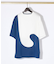 【ウズマキ】アシンメトリー 配色 オーバーサイズ ポンチ Tシャツ