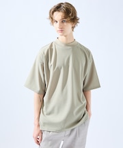 【AH ABAHOUSE】カットジョーゼット ドロップショルダー モックネック