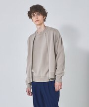 【アンサンブル対応】ダブルジャガード ニット ブルゾン