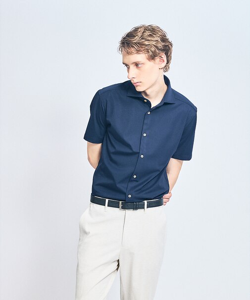 【接触冷感】アイスピケ ストレッチ 半袖シャツ / FLEX SHIRTS