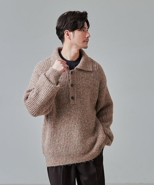 アルパカブレンド】シャギー ニットポロ｜アバハウスの通販
