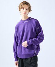 【AH ABAHOUSE】ハンドステッチ プルオーバー ニット