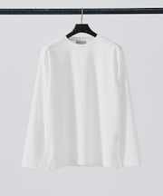 【チェック柄】ジャガード クルーネック 長袖 Tシャツ