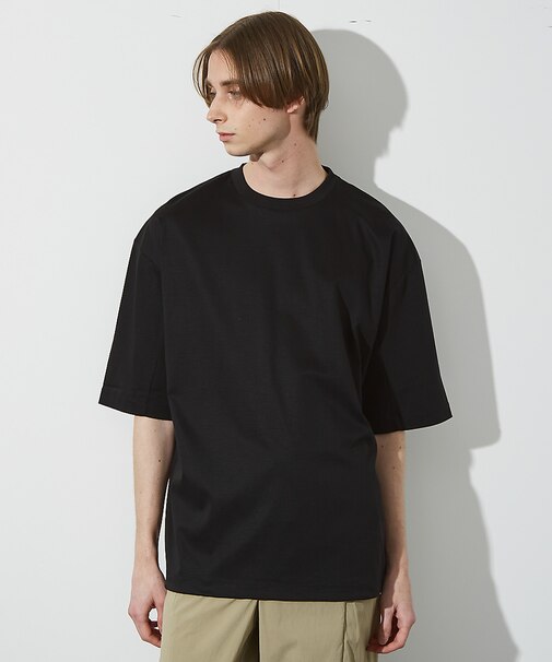 【ドローコード】Wシルケット ドレープ Tシャツ / オーバーサイズ