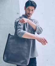 スプリットレザー縦型トートバッグ