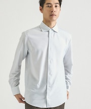 【ON/OFF兼用】トリコット ストライプ 長袖シャツ