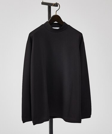 【シルキータッチ】ライトダンボールモックネック ロンT