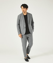 【上下2点セット】カシミヤタッチ ピーチ起毛 ストレッチ セットアップ/スーツ