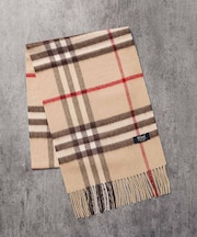 ウール100％　チェック柄マフラー