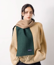 ウール100％　ヘリンボーンマフラー　バイカラー